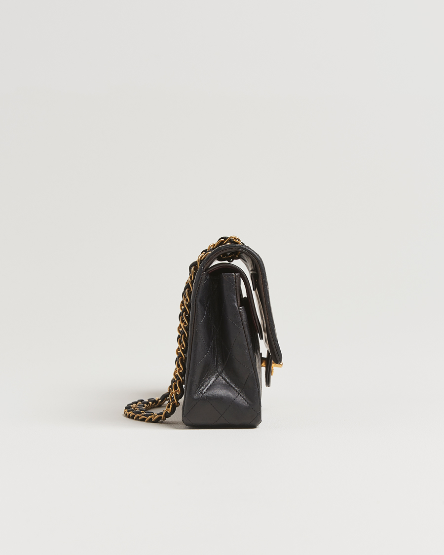 Herren | Chanel Pre-Owned Classic Double Flap Medium Lambskin Black | Chanel Pre-Owned | Classic Double Flap Medium Lambskin Black