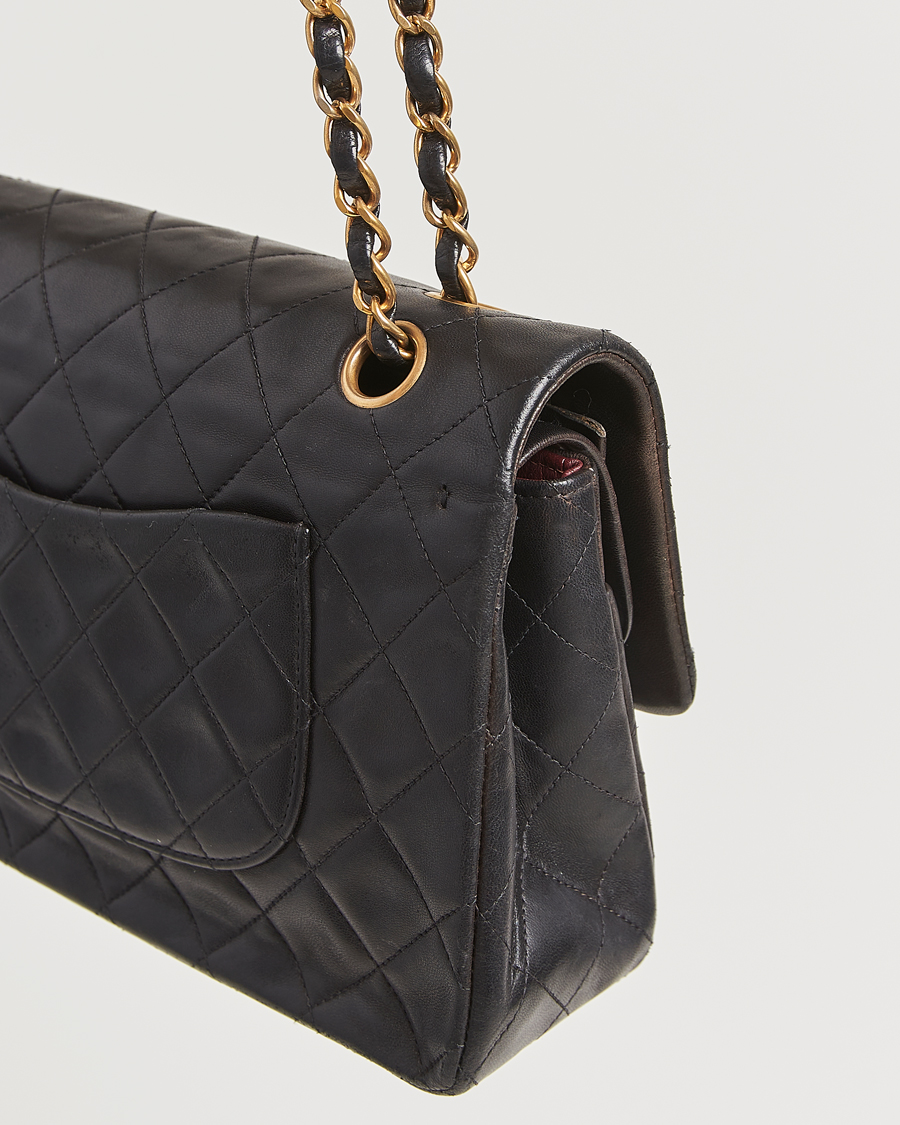 Herren | Chanel Pre-Owned Classic Double Flap Medium Lambskin Black | Chanel Pre-Owned | Classic Double Flap Medium Lambskin Black