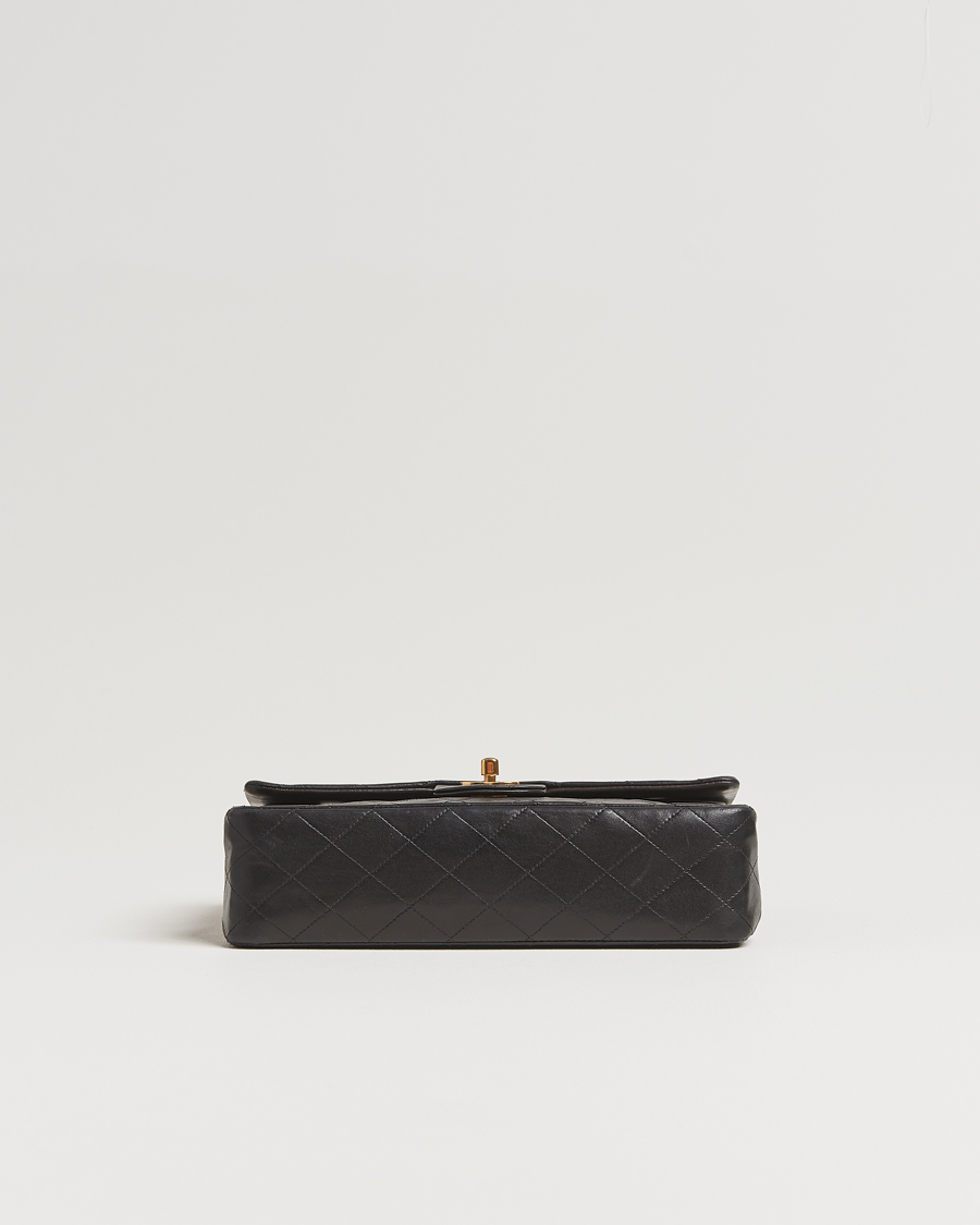 Herren | Chanel Pre-Owned Classic Double Flap Medium Lambskin Black | Chanel Pre-Owned | Classic Double Flap Medium Lambskin Black