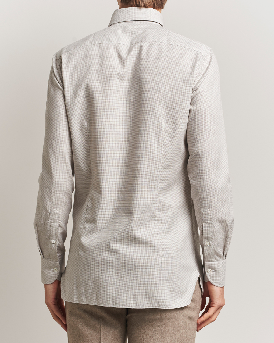 Herren | Hemden | 100Hands | Micro Houndstooth Flannel Button Down Beige