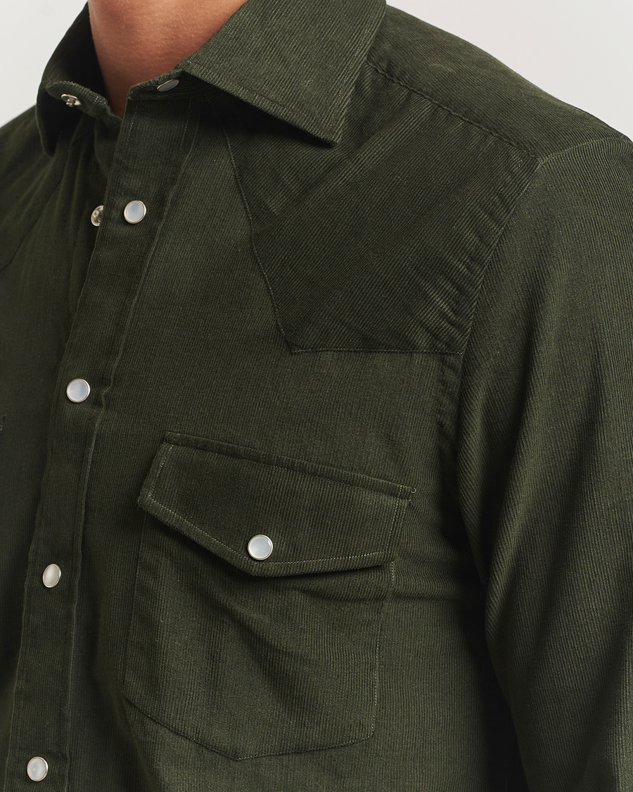 Herren | Hemden | 100Hands | Western Cord Shirt Olive