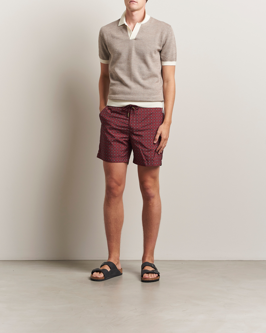 Herren | Poloshirts | Orlebar Brown | Horton Contrast Merino Polo Morel Brown/Sand