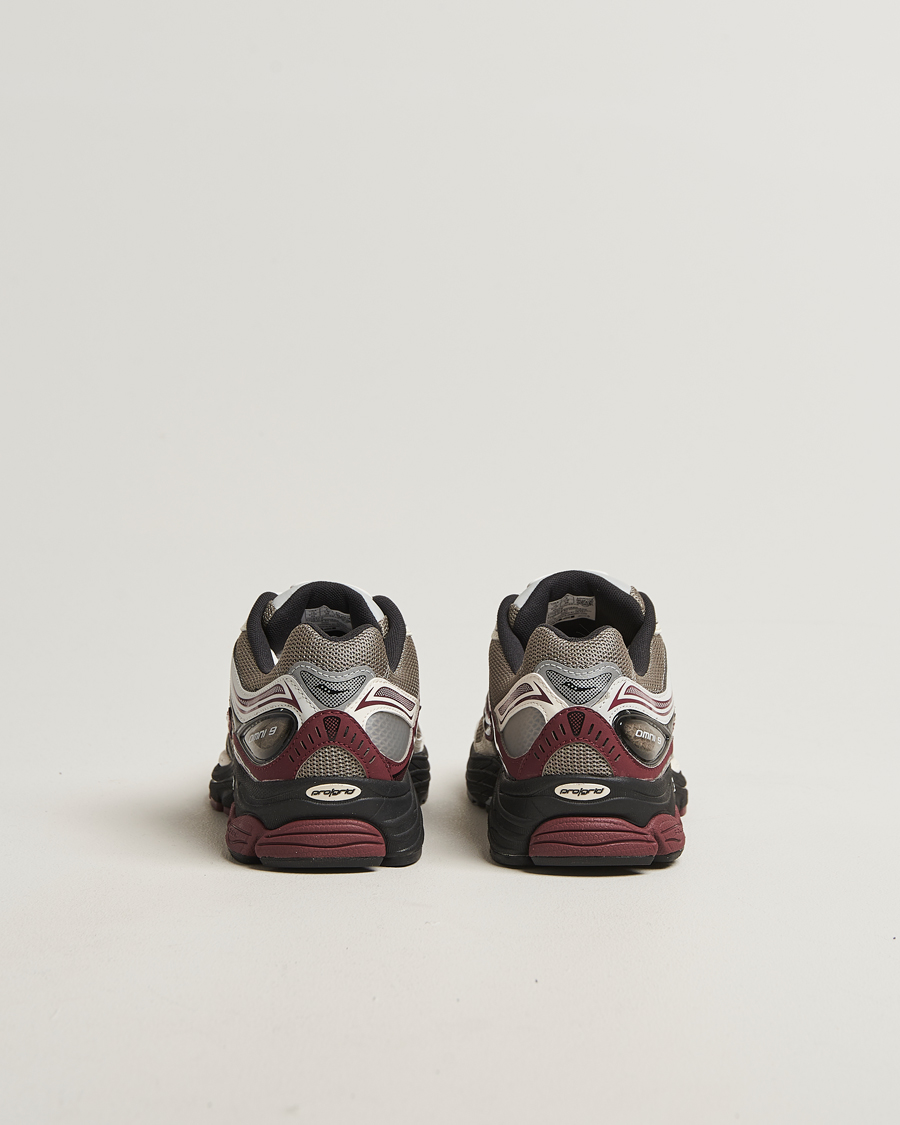 Herren | Saucony Progrid Omni 9 Running Sneaker Tan/Maroon | Saucony | Progrid Omni 9 Running Sneaker Tan/Maroon
