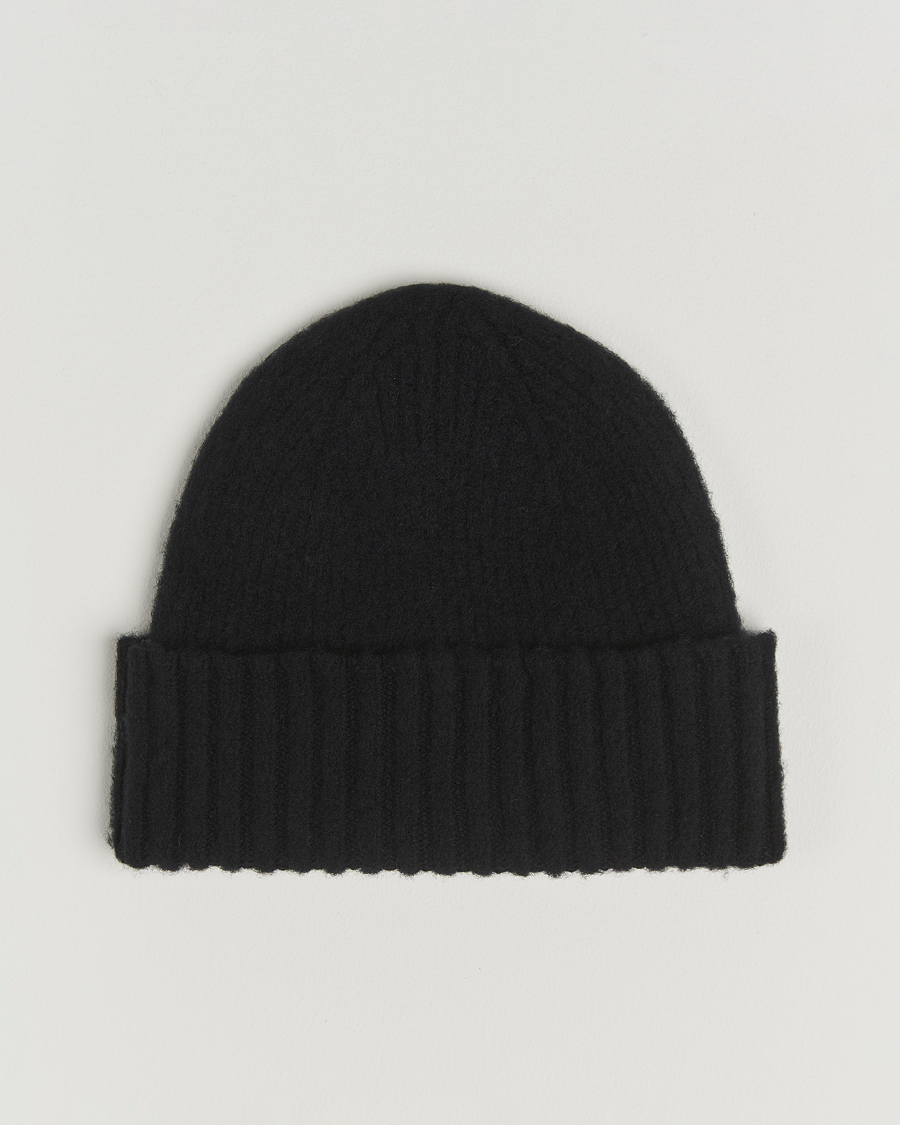 Herren | Mützen | Robert Mackie | Rona Ribbed Shaggy Lambswool Beanie Black