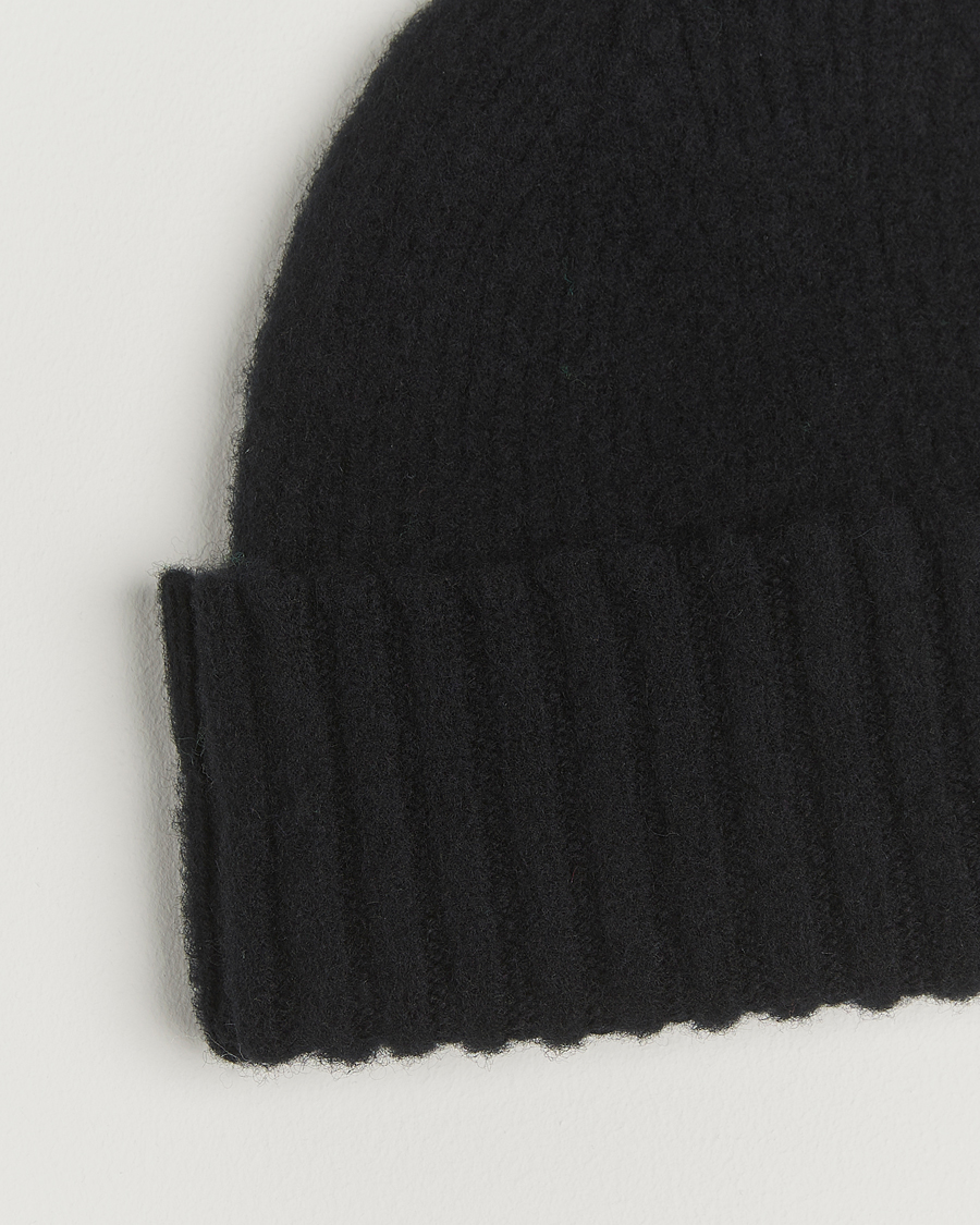 Herren | Mützen | Robert Mackie | Rona Ribbed Shaggy Lambswool Beanie Black