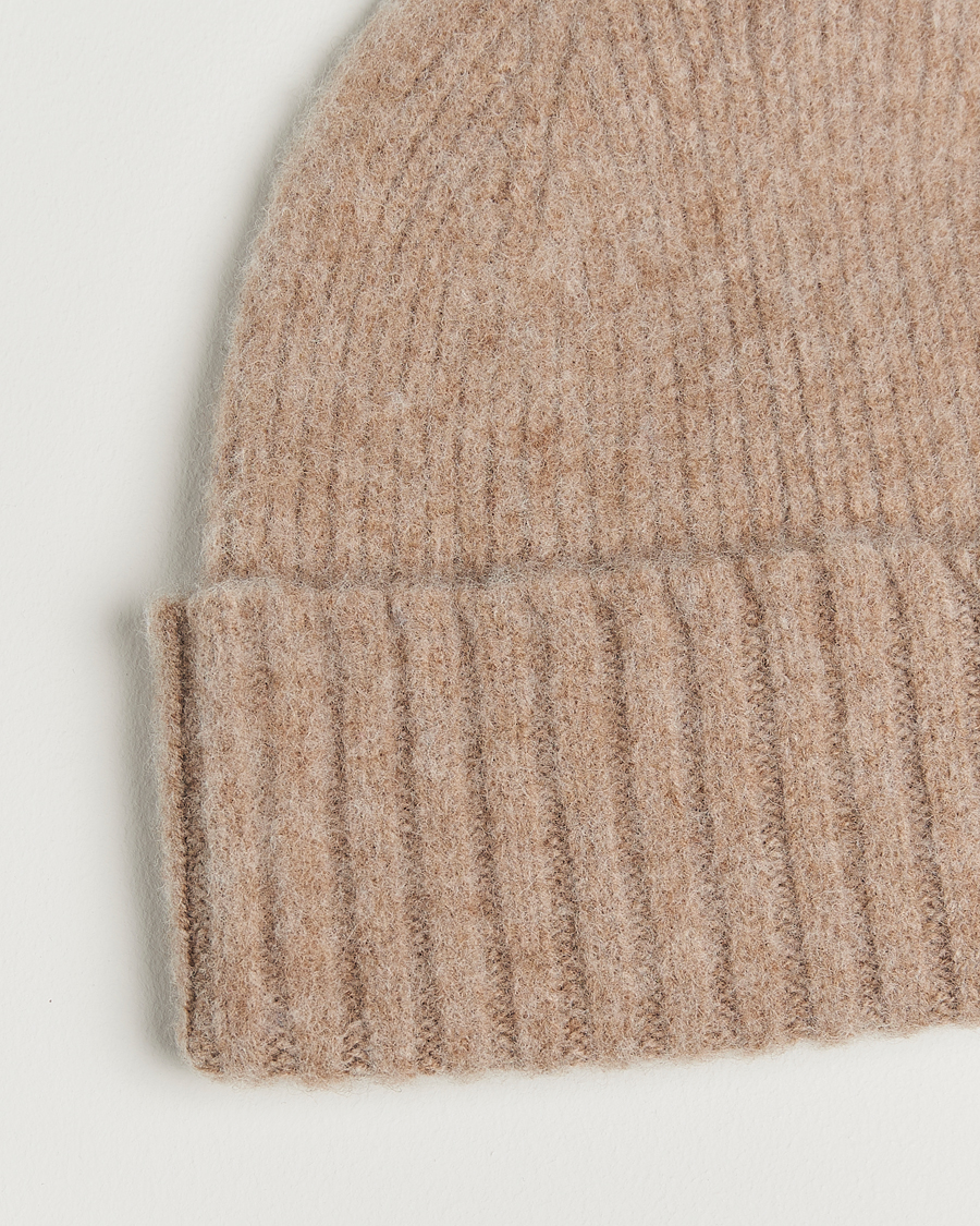 Herren | Mützen | Robert Mackie | Rona Ribbed Shaggy Lambswool Beanie Sand