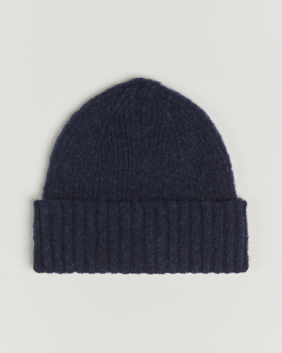 Herren | Mützen | Robert Mackie | Rona Ribbed Shaggy Lambswool Beanie Blue