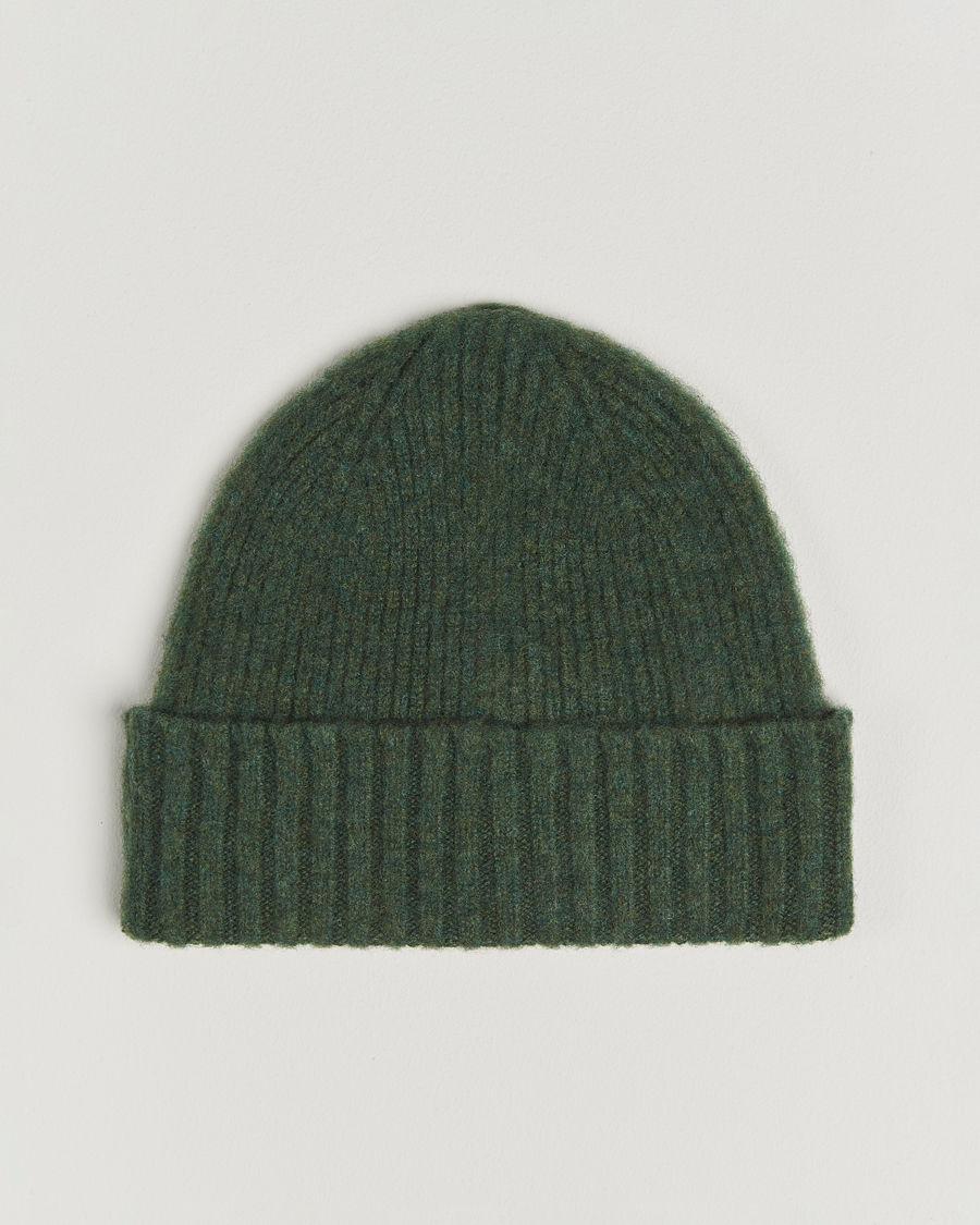 Herren | Mützen | Robert Mackie | Rona Ribbed Shaggy Lambswool Beanie Green
