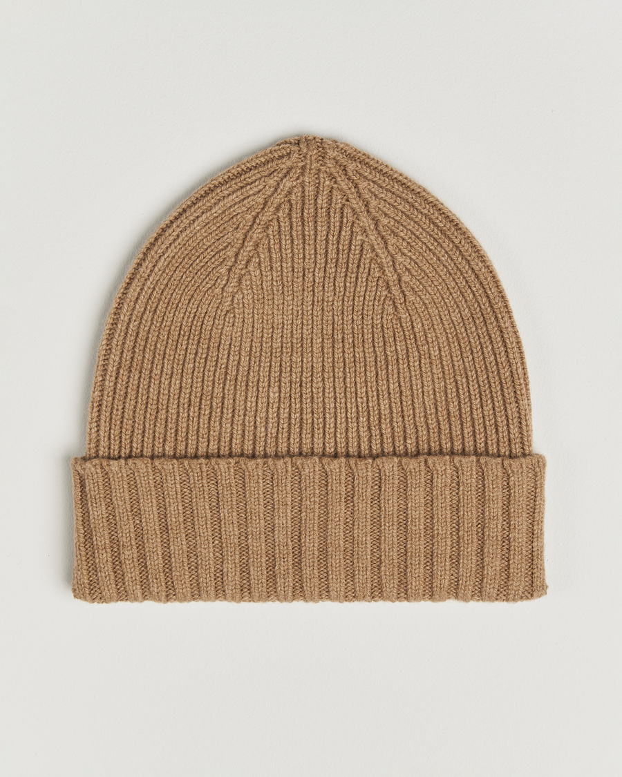 Herren | Mützen | Robert Mackie | Kingswell Ribbed Wool/Cashmere Beanie Beige