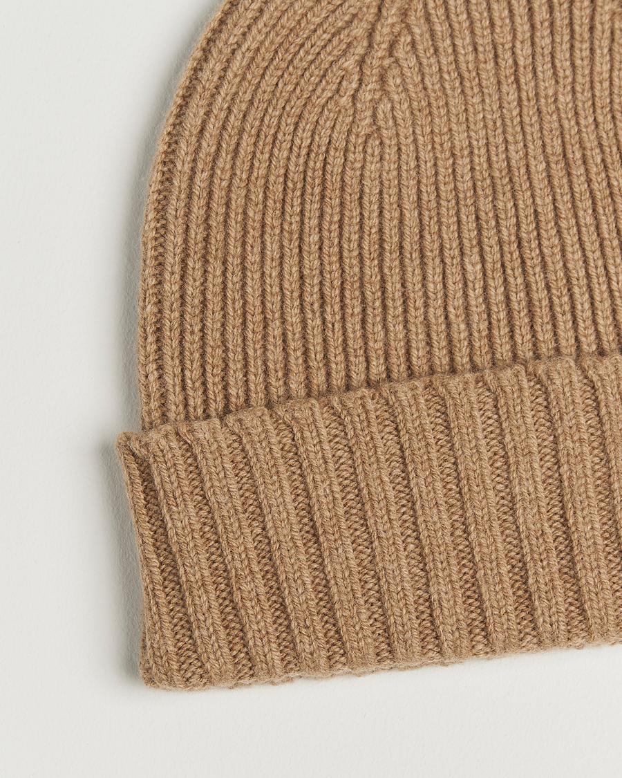 Herren | Mützen | Robert Mackie | Kingswell Ribbed Wool/Cashmere Beanie Beige