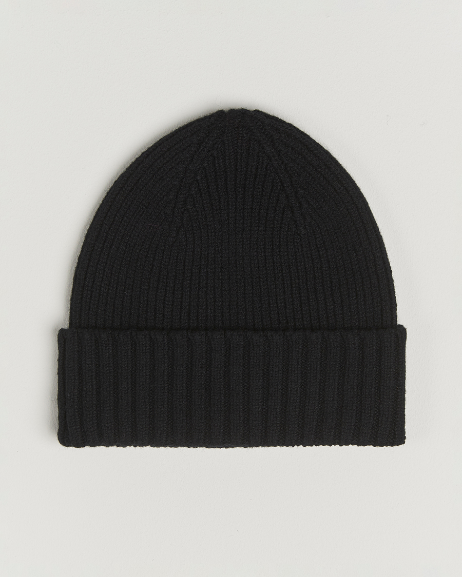 Herren | Mützen | Robert Mackie | Kingswell Ribbed Wool/Cashmere Beanie Black