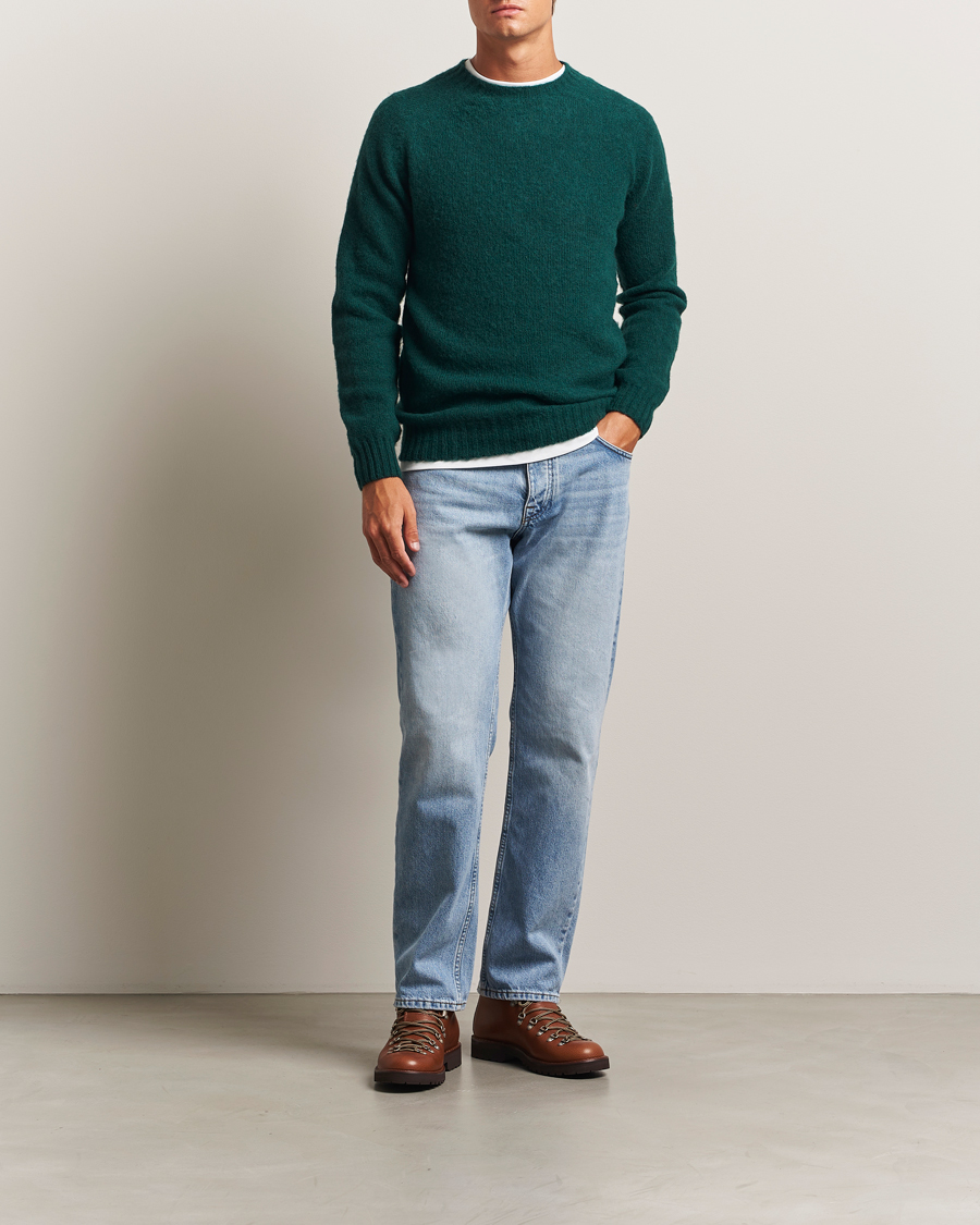 Herren | Pullover | Harley Of Scotland | Brushed Supersoft Lambswool Crewneck Tartan