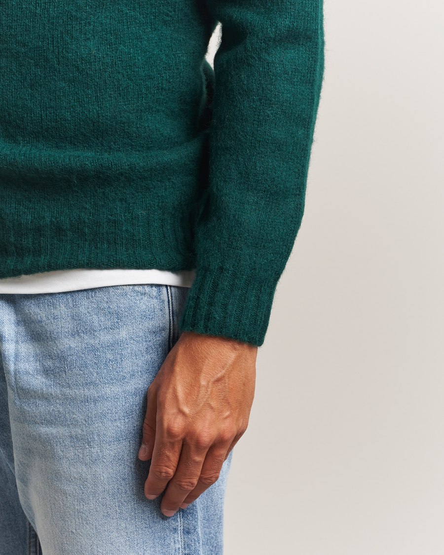 Herren | Pullover | Harley Of Scotland | Brushed Supersoft Lambswool Crewneck Tartan