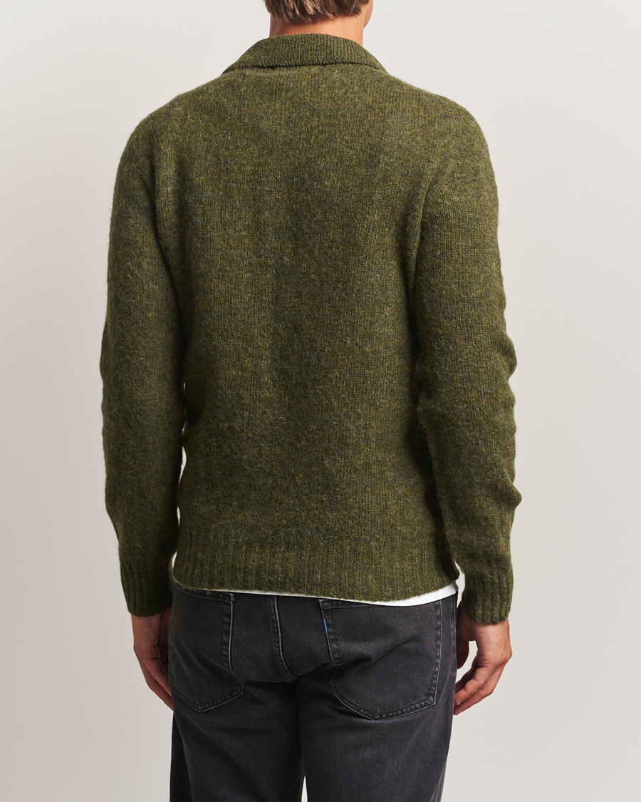 Herren | Pullover | Harley Of Scotland | Brushed Supersoft Lambswool Polo Scots Pine
