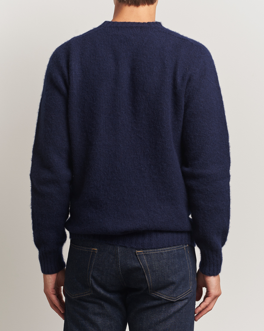 Herren | Pullover | Harley Of Scotland for Care of Carl | Harley Of Scotland Brushed Supersoft Lambswool V-Neck Navy