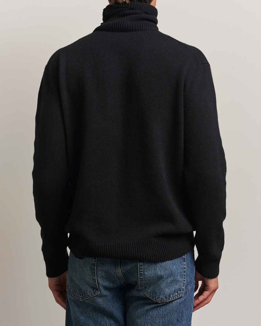 Herren | Pullover | Baracuta | Flag Logo Wool Turtleneck Black