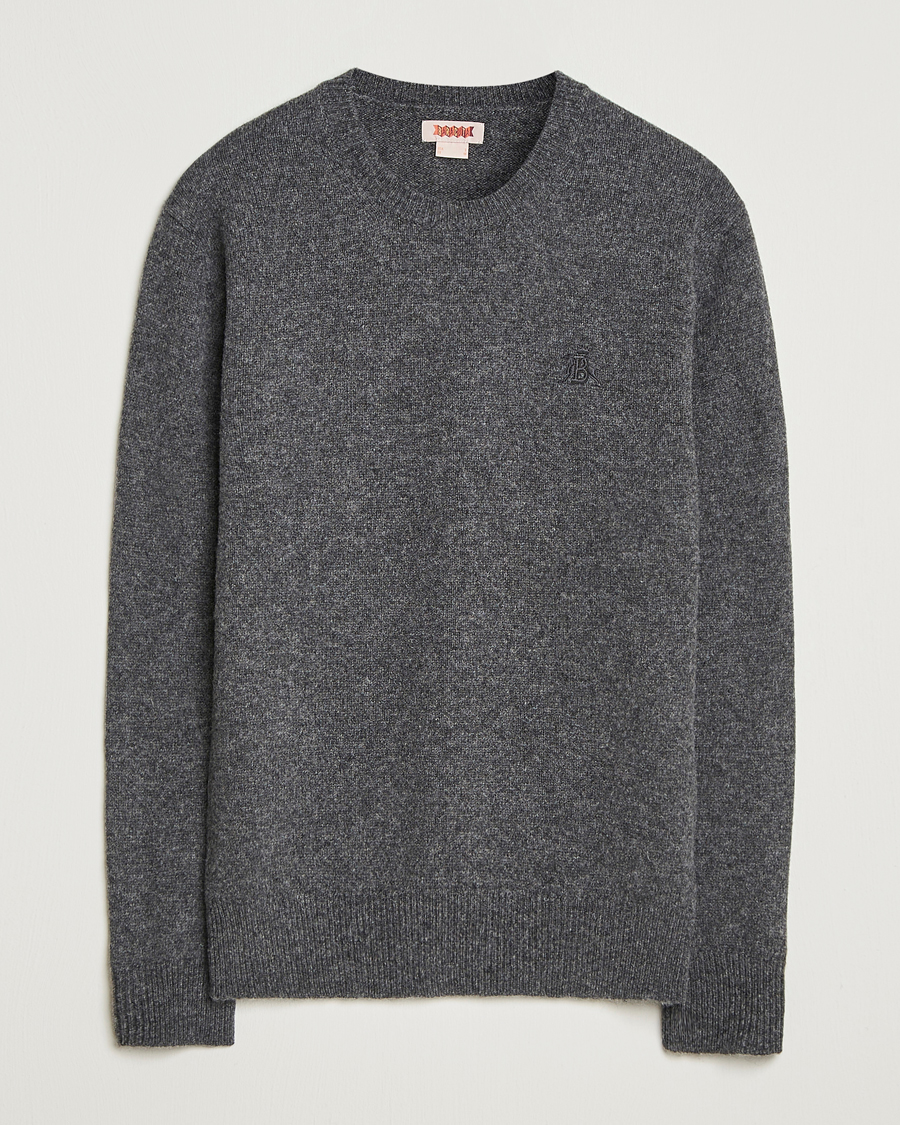 Herren | Pullover | Baracuta | Shetland Virgin Wool Crew Neck Mid Grey