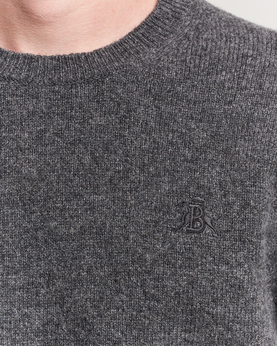 Herren | Pullover | Baracuta | Shetland Virgin Wool Crew Neck Mid Grey