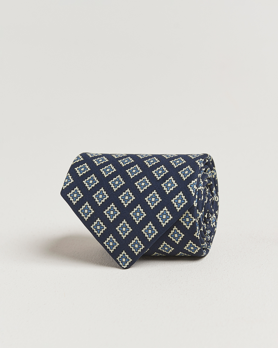 Herren | Krawatten | E. Marinella | Archivio 3-Fold Printed Silk Tie Navy