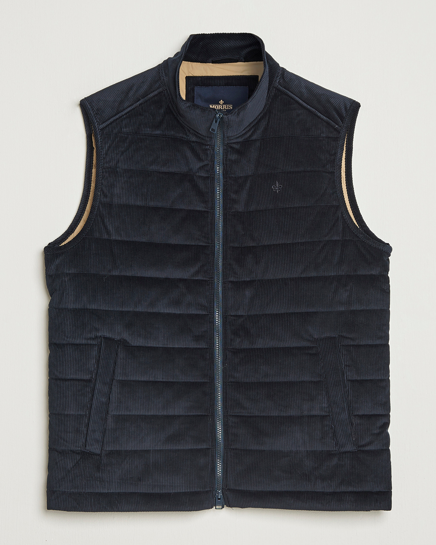 Herren | Jacken | Morris | Ted Quilted Cord Vest Blue