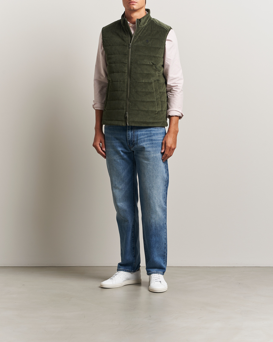 Herren | Westen | Morris | Ted Quilted Cord Vest Olive