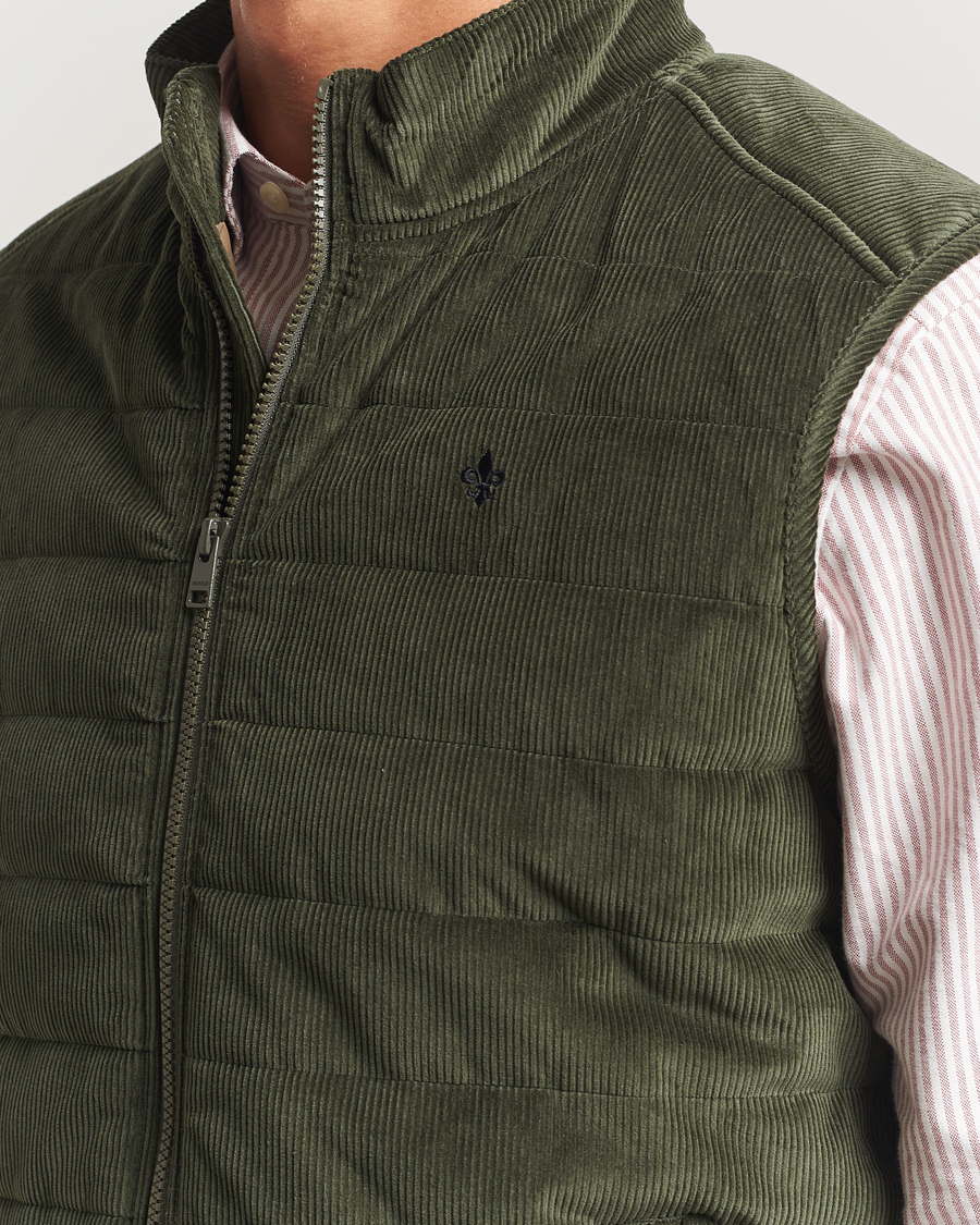 Herren | Westen | Morris | Ted Quilted Cord Vest Olive