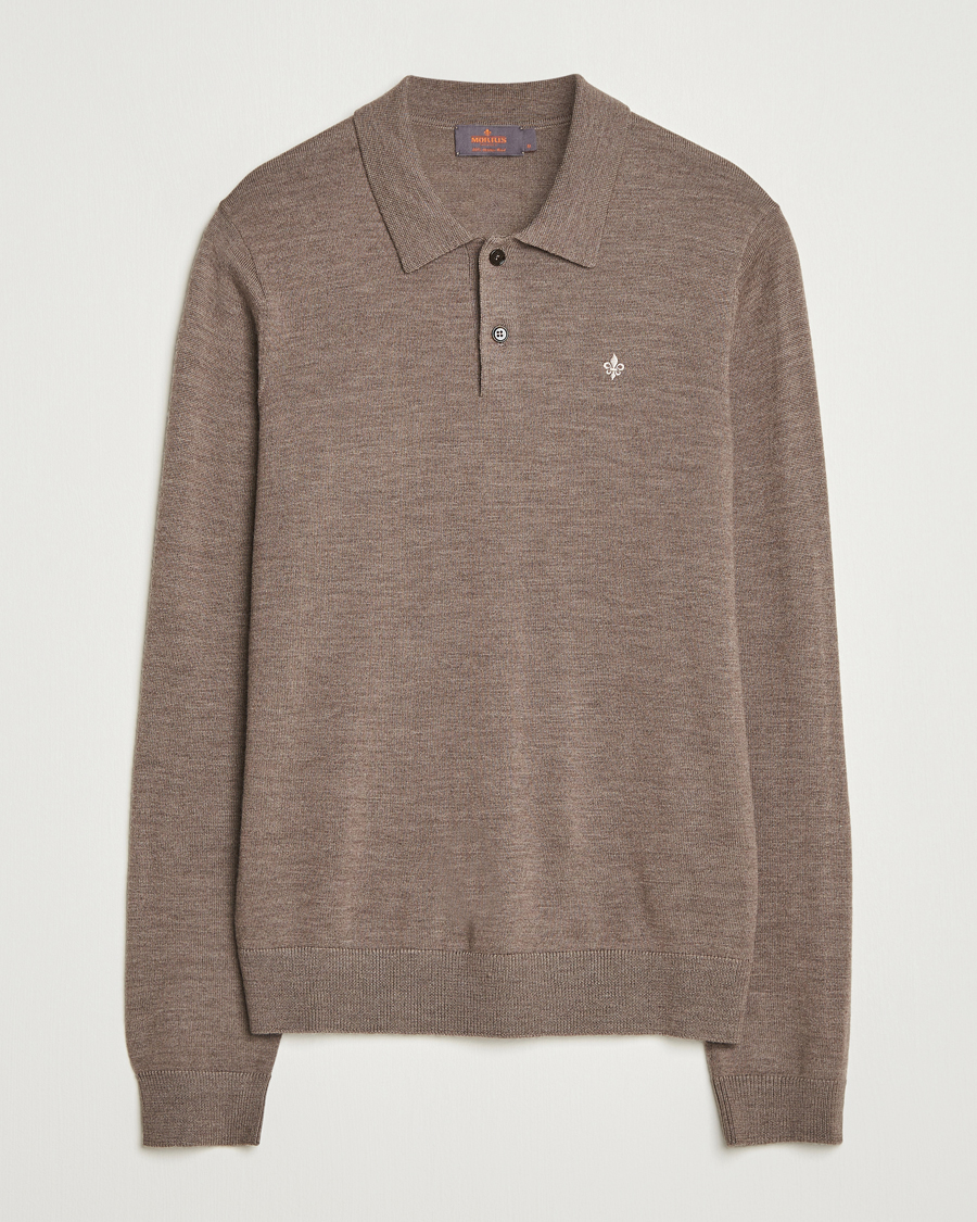 Herren | Pullover | Morris | Merino Polo Knit Brown