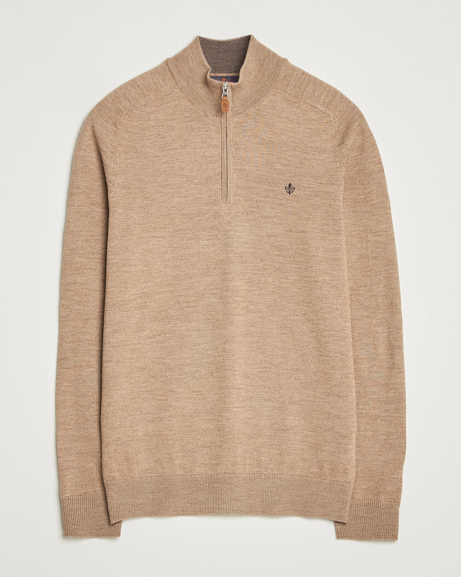 Herren | Pullover | Morris | John Merino Half Zip Camel
