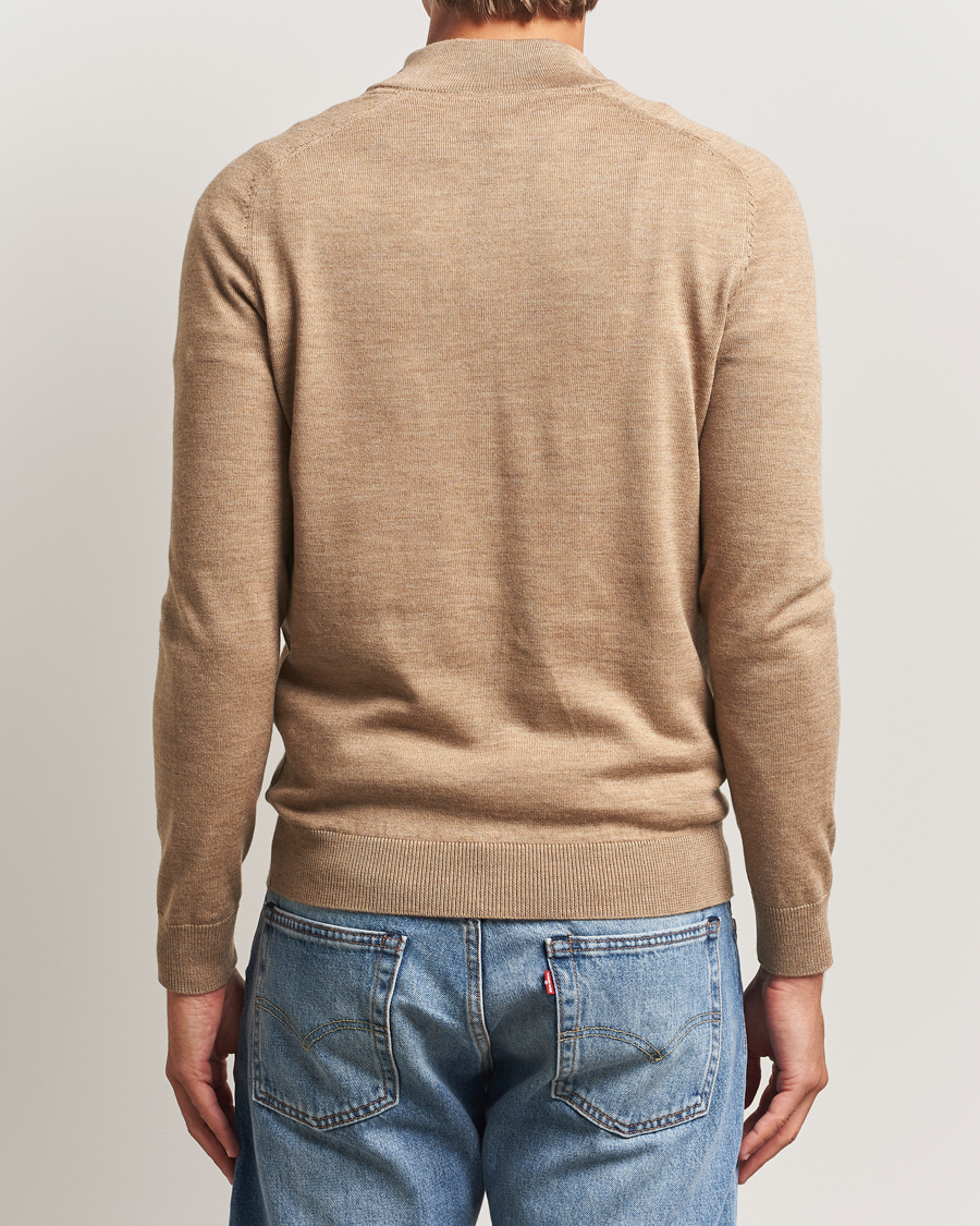 Herren | Pullover | Morris | John Merino Half Zip Camel