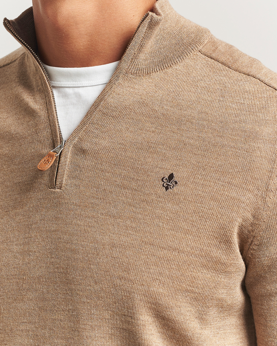 Herren | Pullover | Morris | John Merino Half Zip Camel