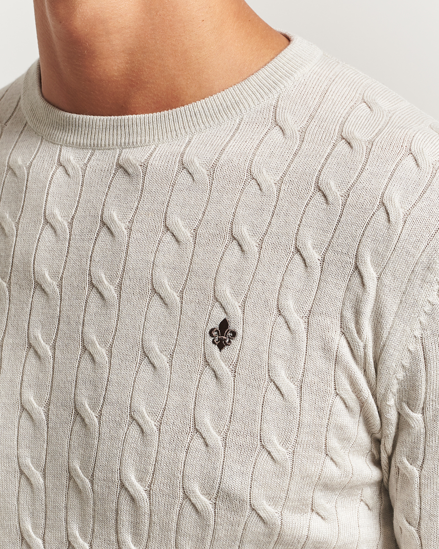 Herren | Pullover | Morris | Merino Cable O-Neck Off White