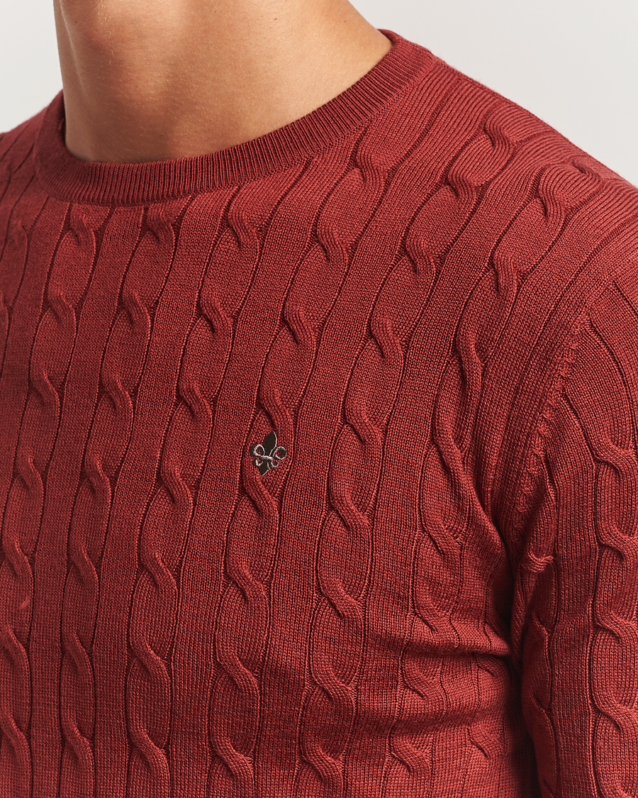 Herren | Pullover | Morris | Merino Cable O-Neck Red