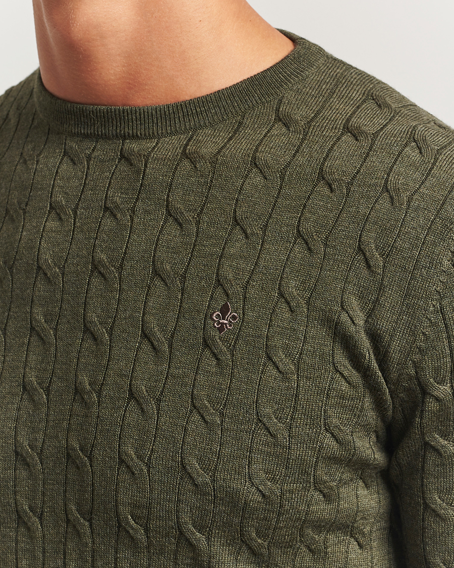 Herren | Pullover | Morris | Merino Cable O-Neck Olive