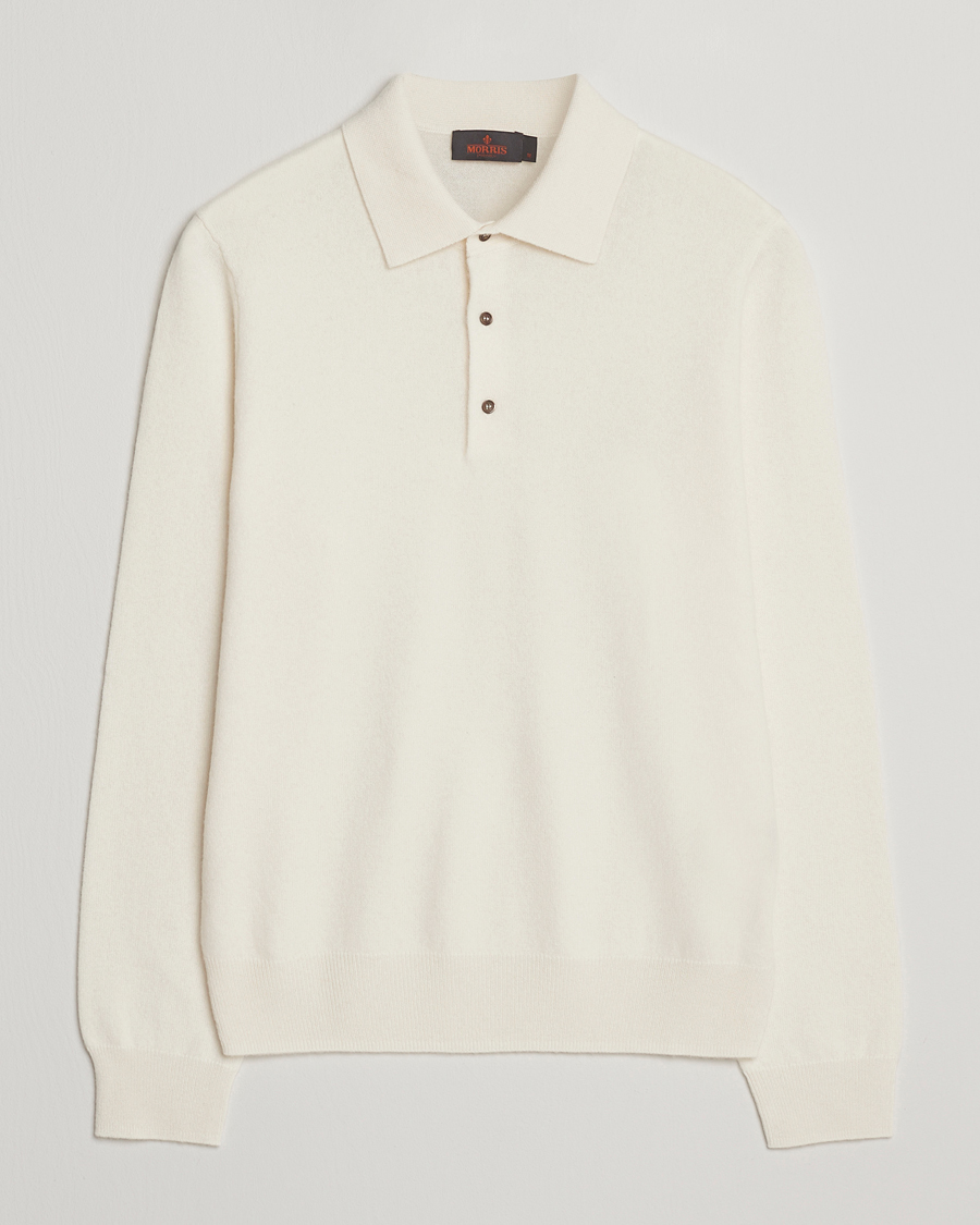 Herren | Pullover | Morris | Cashmere Polo Neck Off White