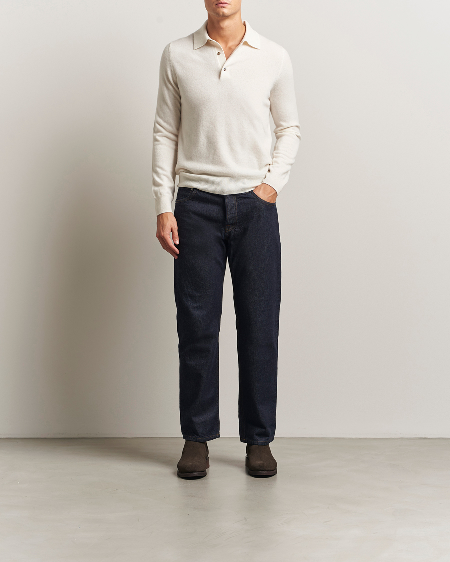 Herren | Pullover | Morris | Cashmere Polo Neck Off White