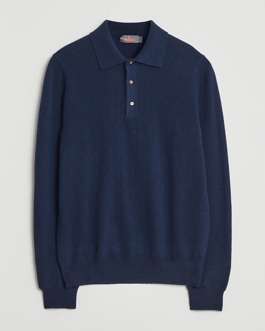 Herren | Pullover | Morris | Cashmere Polo Neck Navy