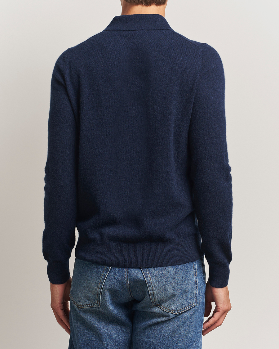 Herren | Pullover | Morris | Cashmere Polo Neck Navy
