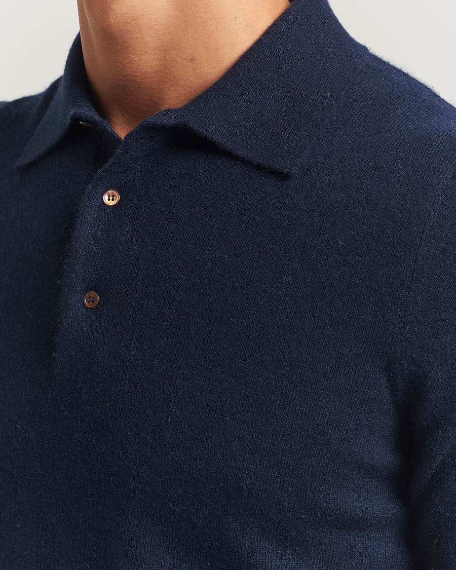 Herren | Pullover | Morris | Cashmere Polo Neck Navy