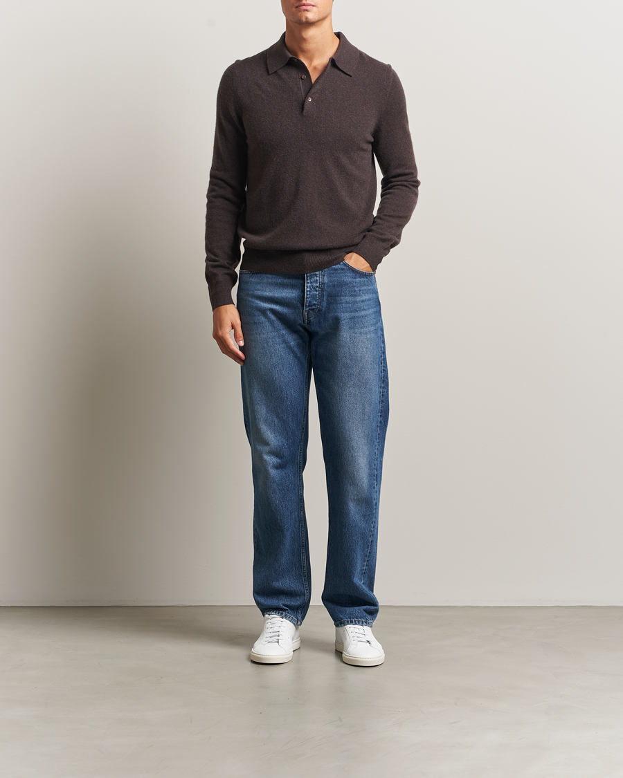Herren | Pullover | Morris | Cashmere Polo Neck Brown