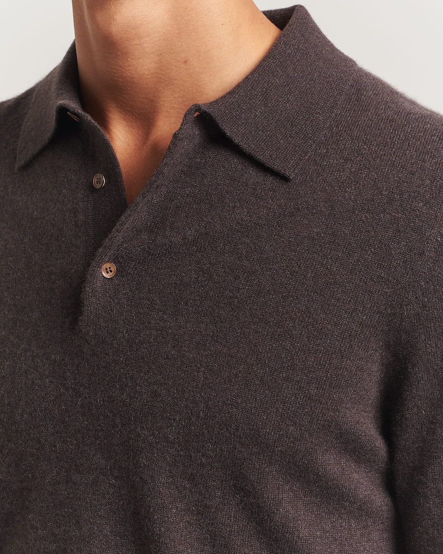 Herren | Pullover | Morris | Cashmere Polo Neck Brown