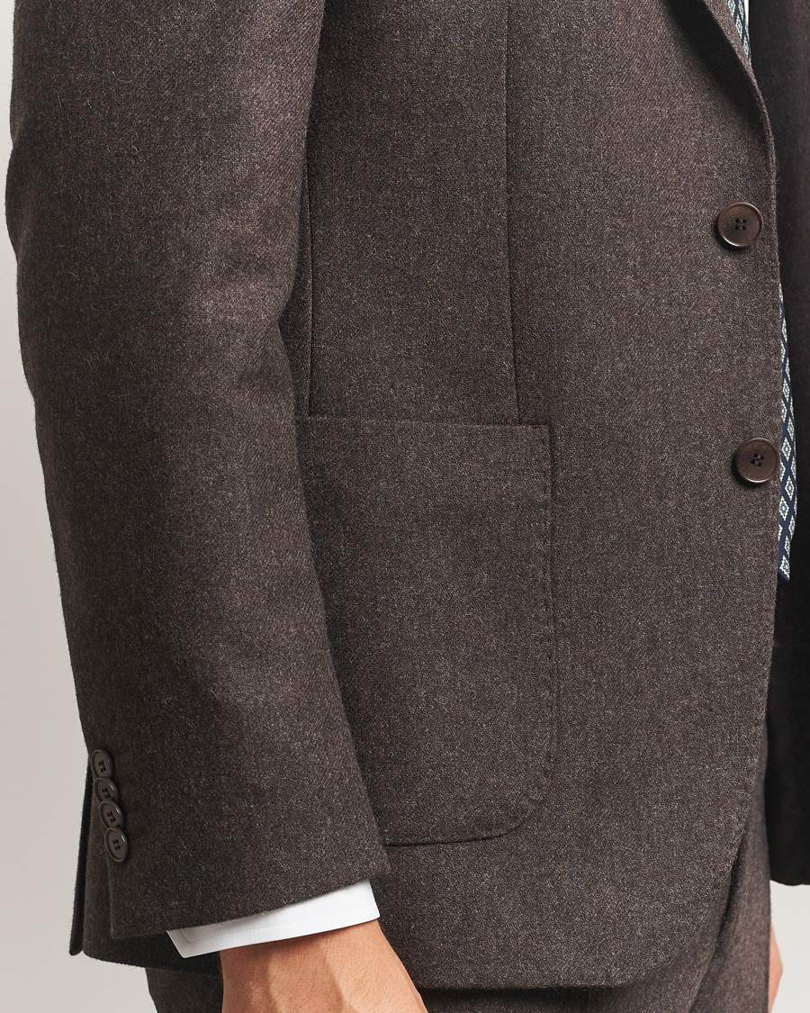 Herren | Sakkos | Morris | Flannel Wool Blazer Brown
