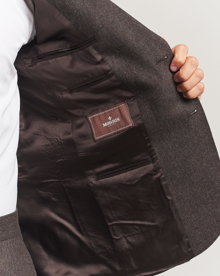 Herren | Sakkos | Morris | Flannel Wool Blazer Brown