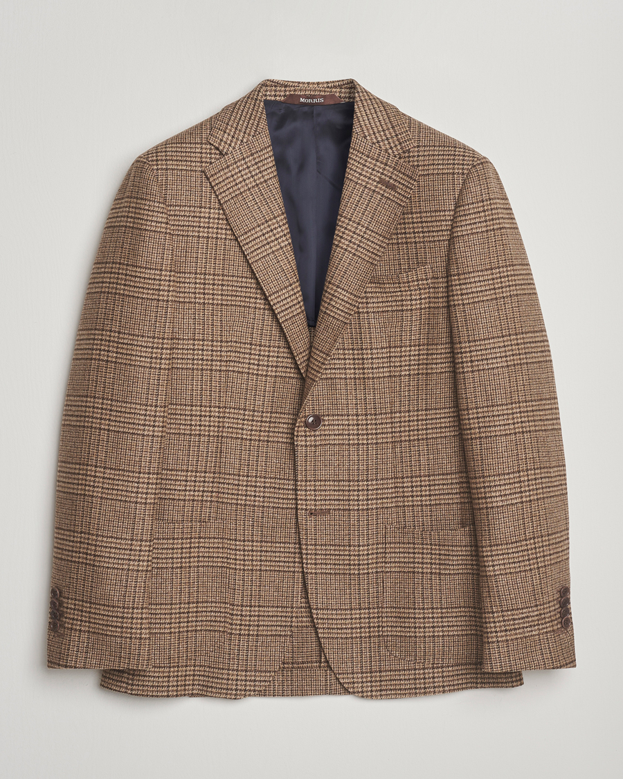Herren | Sakkos | Morris | Wool Silk Houndstooth Blazer Brown
