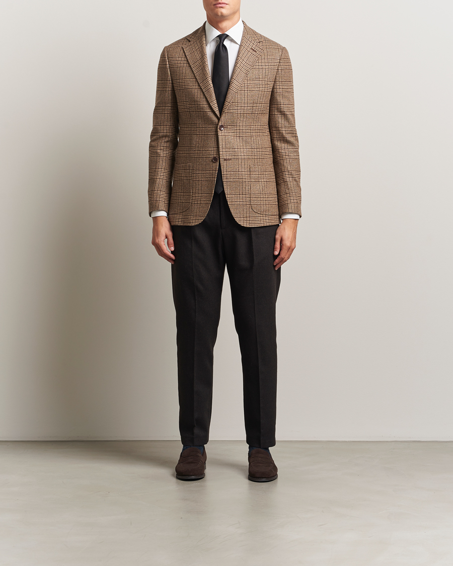 Herren | Sakkos | Morris | Wool Silk Houndstooth Blazer Brown