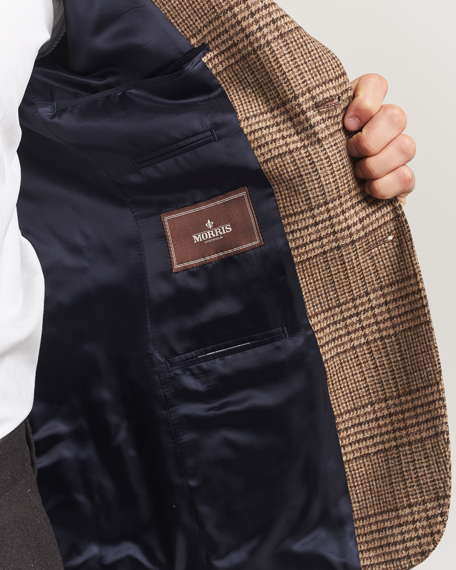 Herren | Sakkos | Morris | Wool Silk Houndstooth Blazer Brown