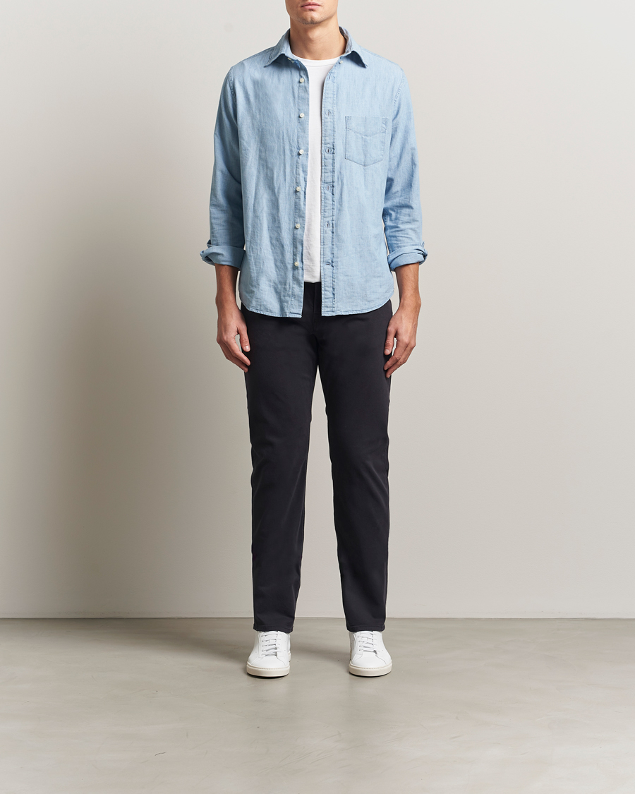 Herren | Hosen | Morris | James Brushed 5-Pocket Pants Blue