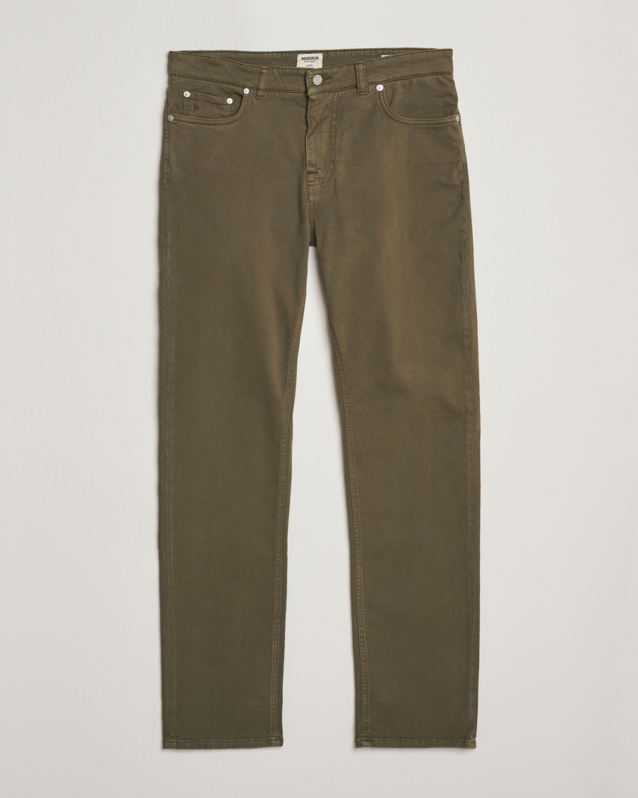 Herren | Jeans | Morris | James Brushed 5-Pocket Jeans Olive