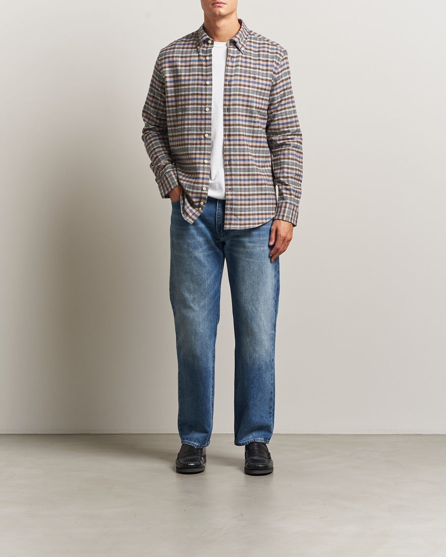 Herren | Hemden | Morris | Flannel Check Shirt Brown