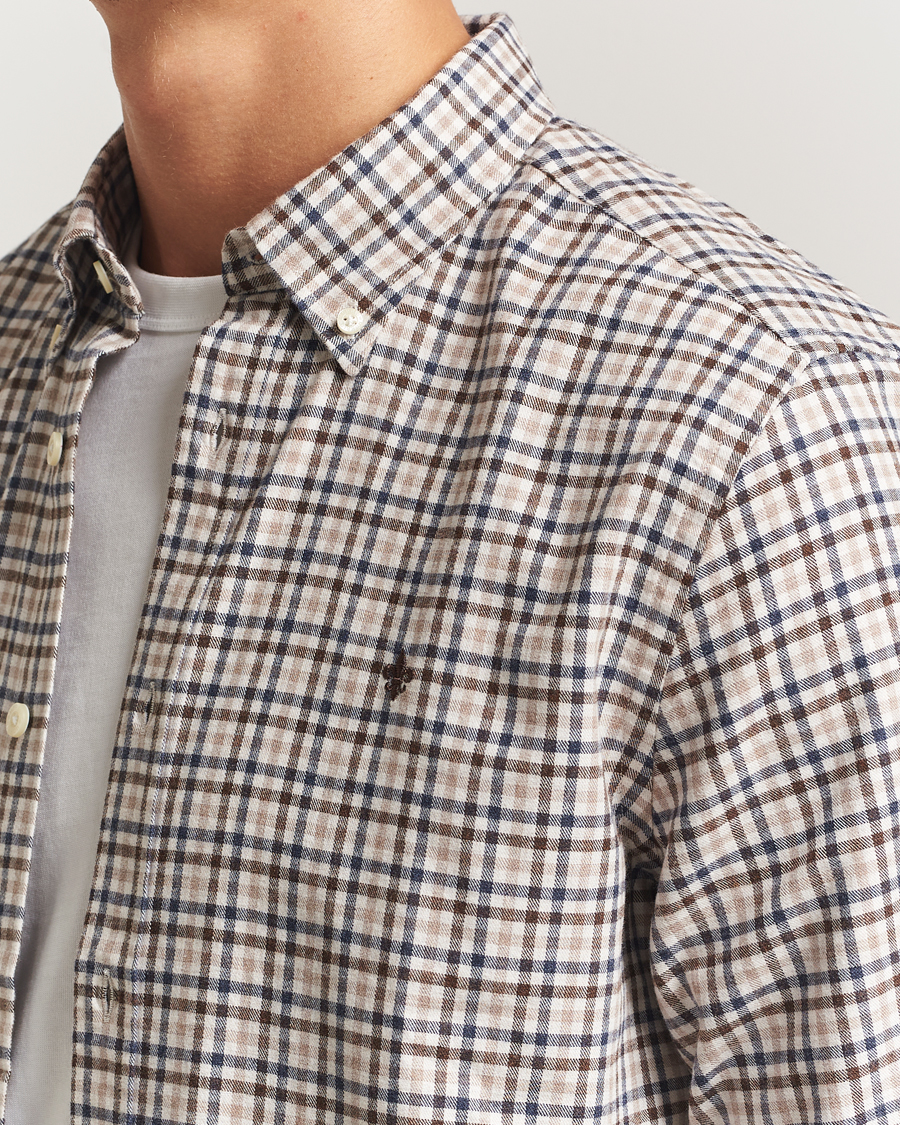 Herren | Hemden | Morris | Watts Flannel Check Shirt Brown