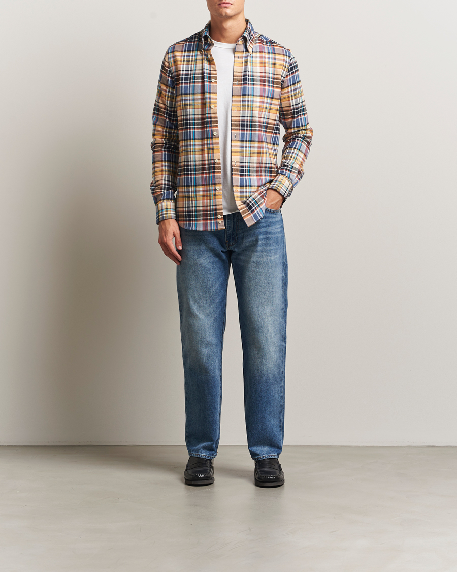 Herren | Hemden | Morris | Happy Tartan Check Shirt Yellow